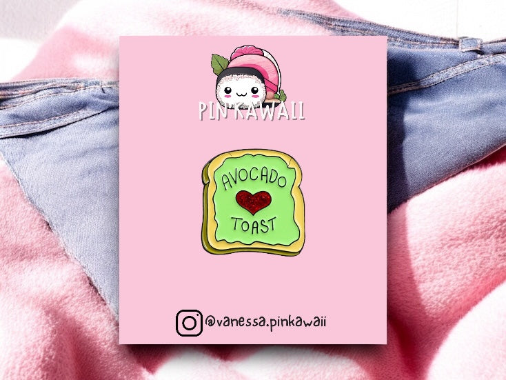 Pin's Broche Email | Avocat | Avocado Toast | Kawaii Mignon | Fun | Humour