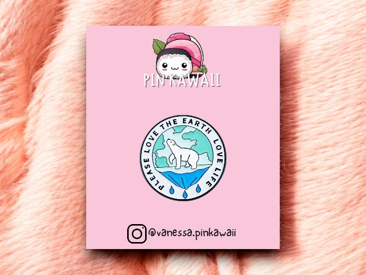 Pin's Broche Email | Ours | Save the Earth | Sauver Planète | Deforestation | Kawaii | Fun | Humour