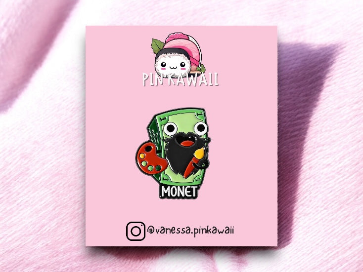 Pin's Broche Email | Cochon Fantome Billets Peintre Mignon Kawaii | Kawaii | Animal Dessin Animé Humour