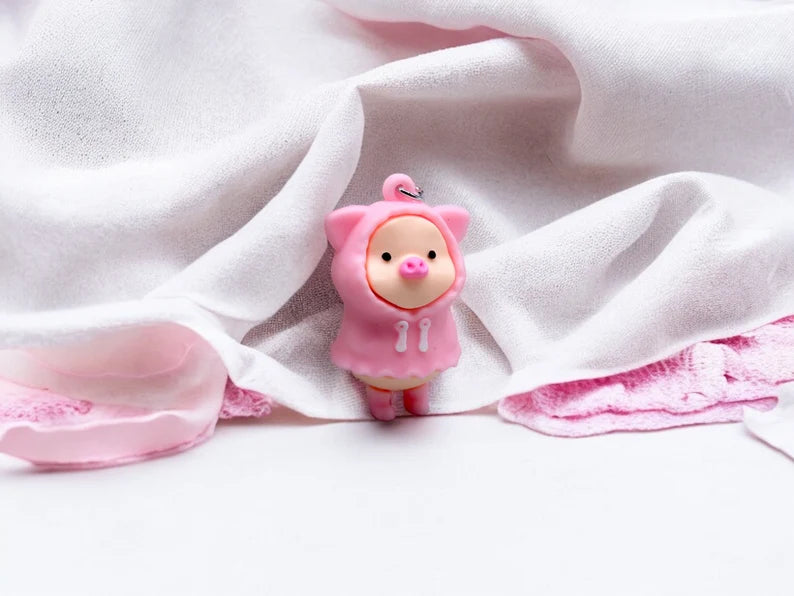 Silikagel-Silikon-Anhänger | Süßes Schwein süßer Hoodie | Niedlich | Comicstrip | Kawaii