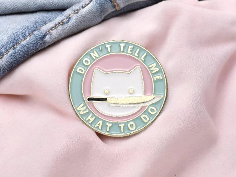 Pin's Broche Email | Chat Couteau | Humour | Mignon | Fun | Kawaii