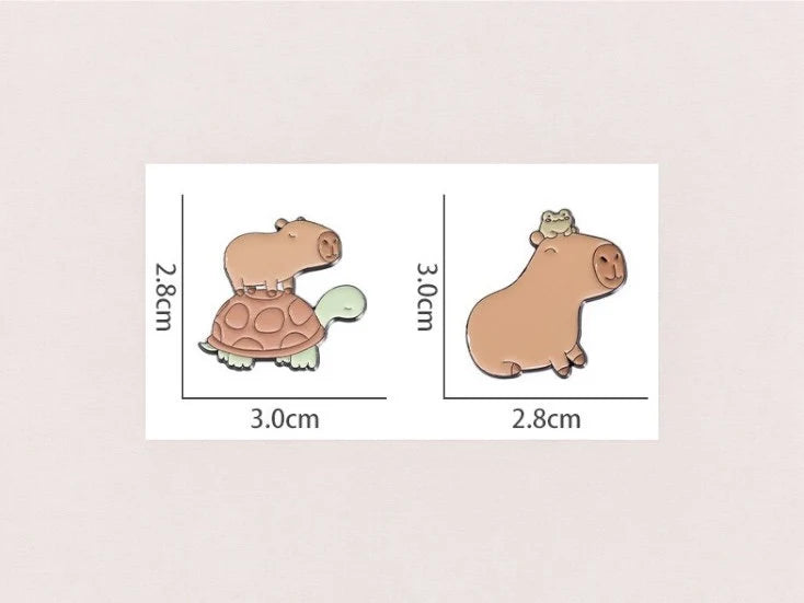 Pin's Broche Email | Cappy Tortue ou Cappy Grenouille sur Tête | Amoureux de Cappy | Mignon | Kawaii | Fun | Humour Cappy