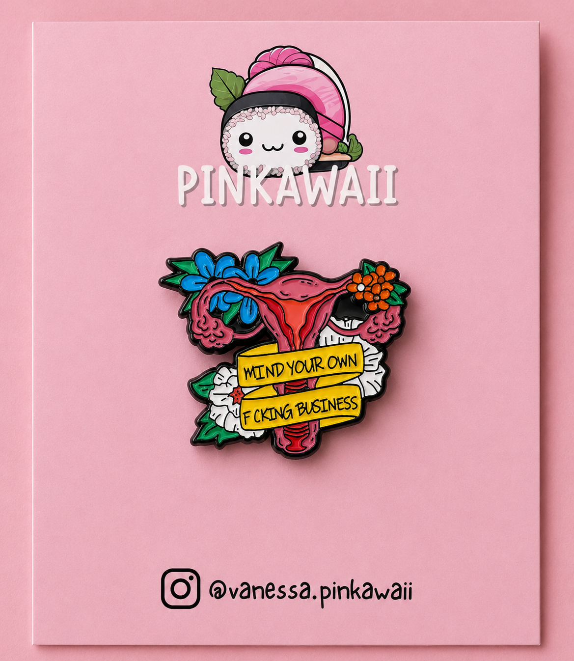 Pin’s utérus Mind Your Own Business | Pin féministe