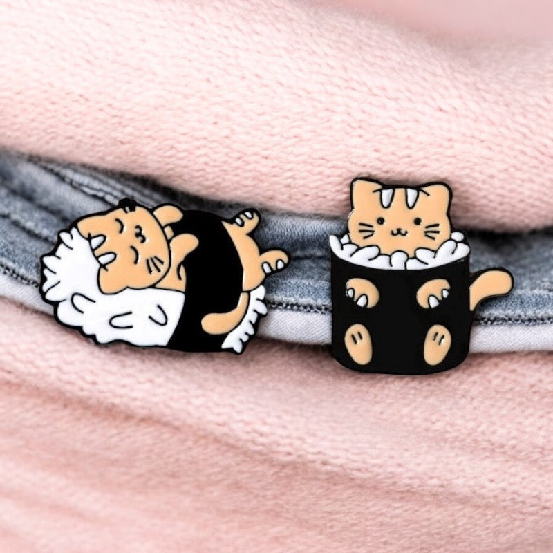 Pin's Broche Email | Chats Sushi | Sushi de Chaton | Kawaii | Fun | Humour