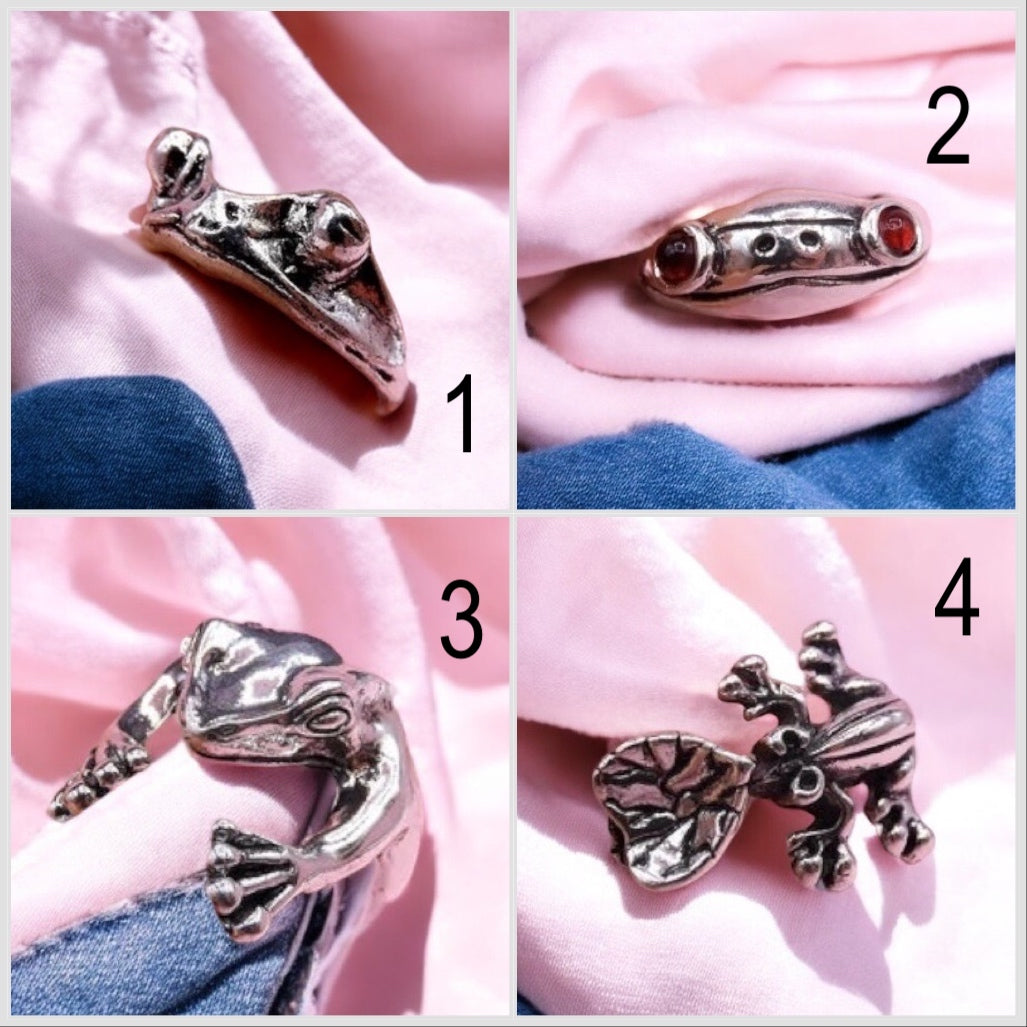 Ring Ring Jewelry Adjustable | Frog | Costume Jewelry | Silver | Kawaii | Cute