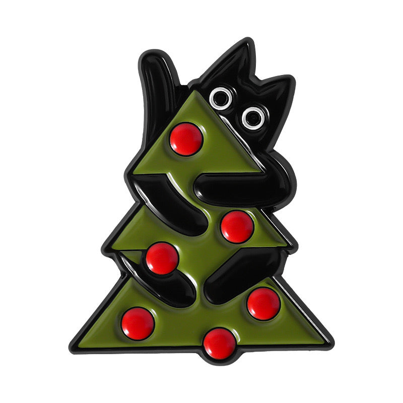 Pin's Broche Email | Noël | Kawaii Mignon Chat | Fun | Humour Décoration Noël Fête fin Année