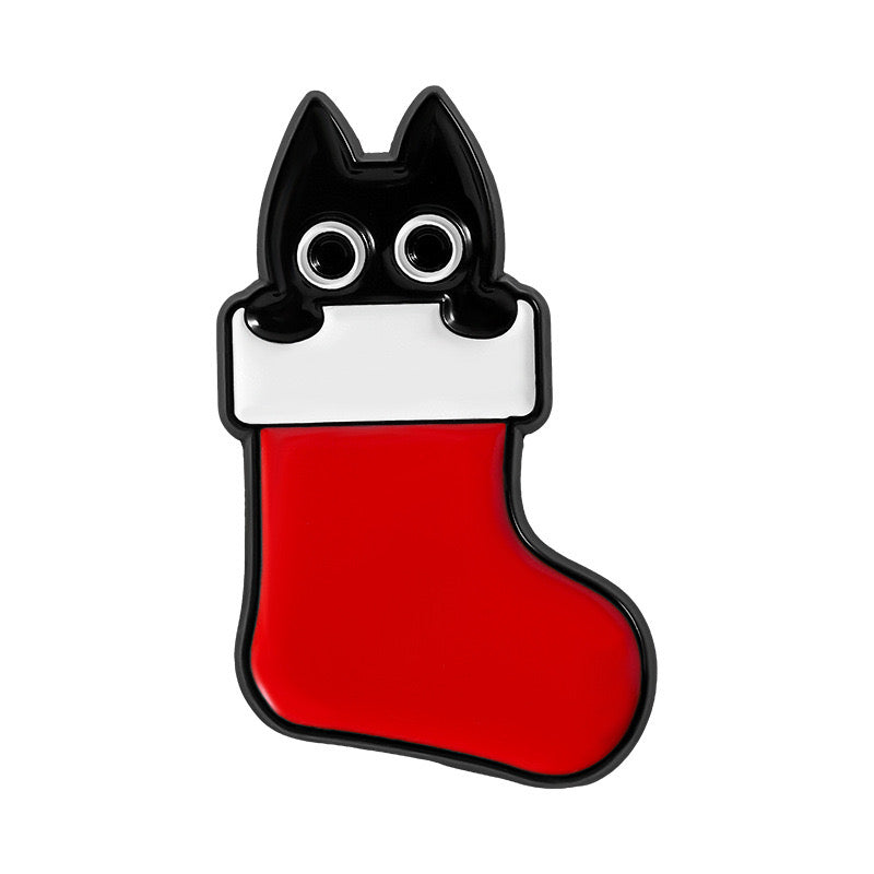 Pin's Broche Email | Noël | Kawaii Mignon Chat | Fun | Humour Décoration Noël Fête fin Année