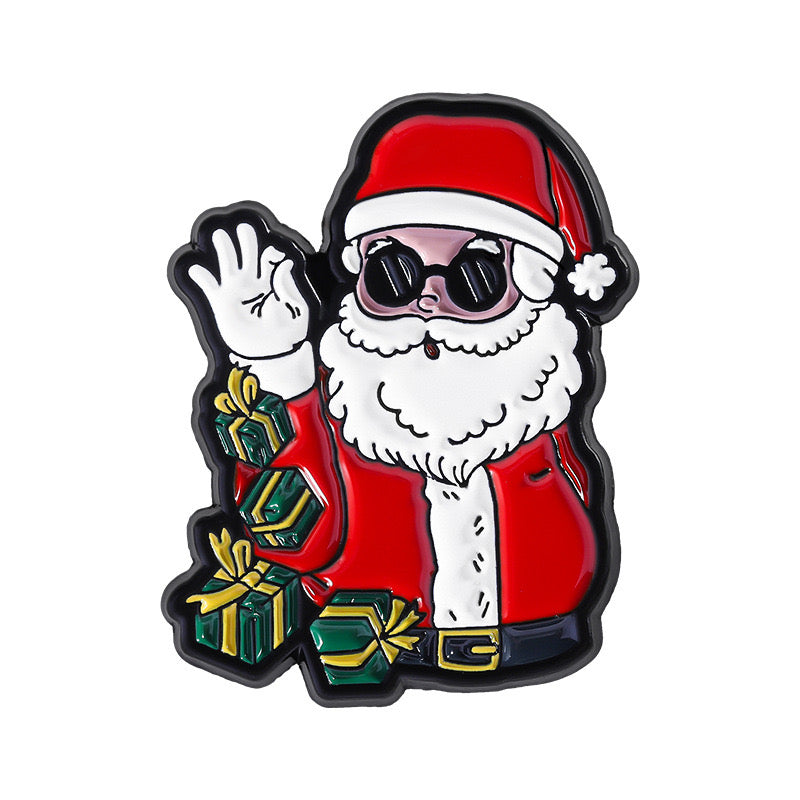 Pin's Broche Email | Père Noël | Kawaii Mignon | Fun | Humour Décoration Noël Fête fin Année