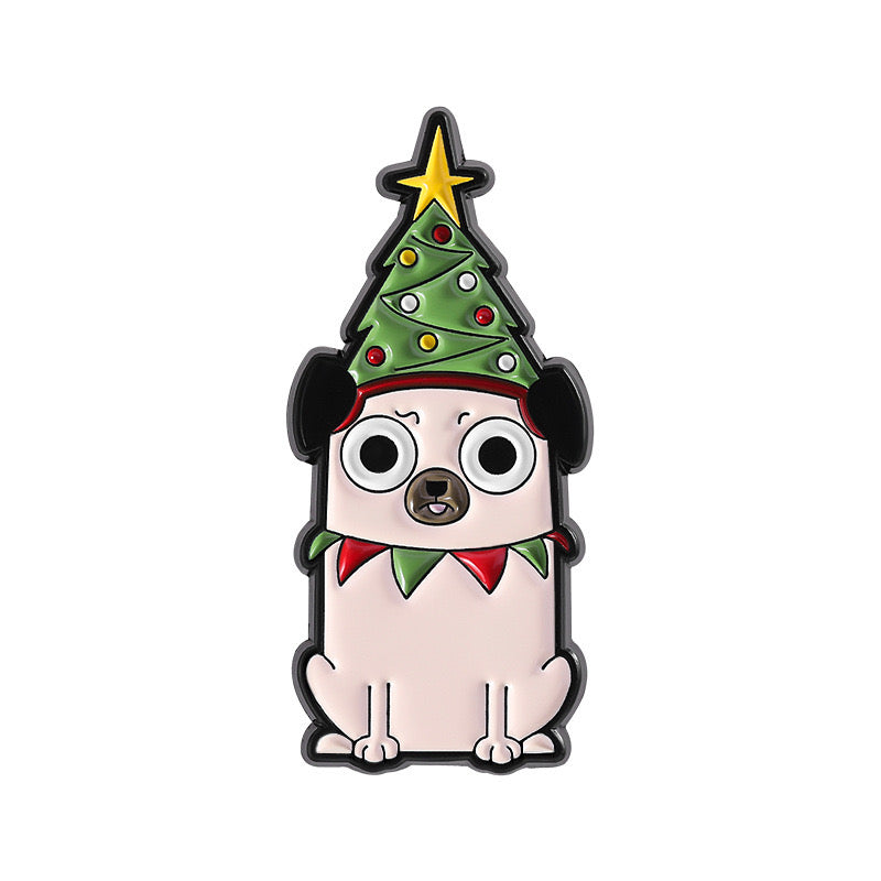 Pin's Broche Email | Noël | Kawaii Mignon Chien | Fun | Humour Décoration Noël Fête fin Année