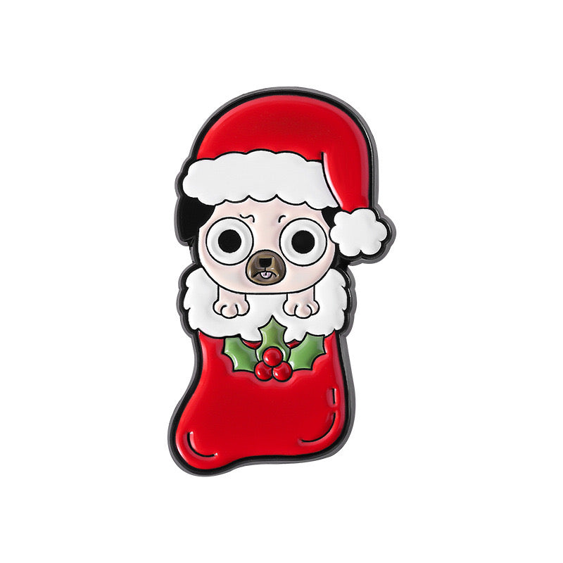 Pin's Broche Email | Noël | Kawaii Mignon Chien | Fun | Humour Décoration Noël Fête fin Année