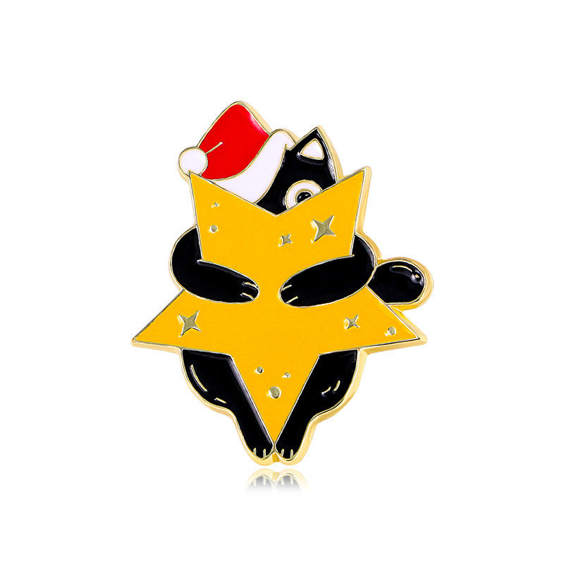 Pin's Broche Email | Noël | Kawaii Mignon Chat | Fun | Humour Décoration Noël Fête fin Année