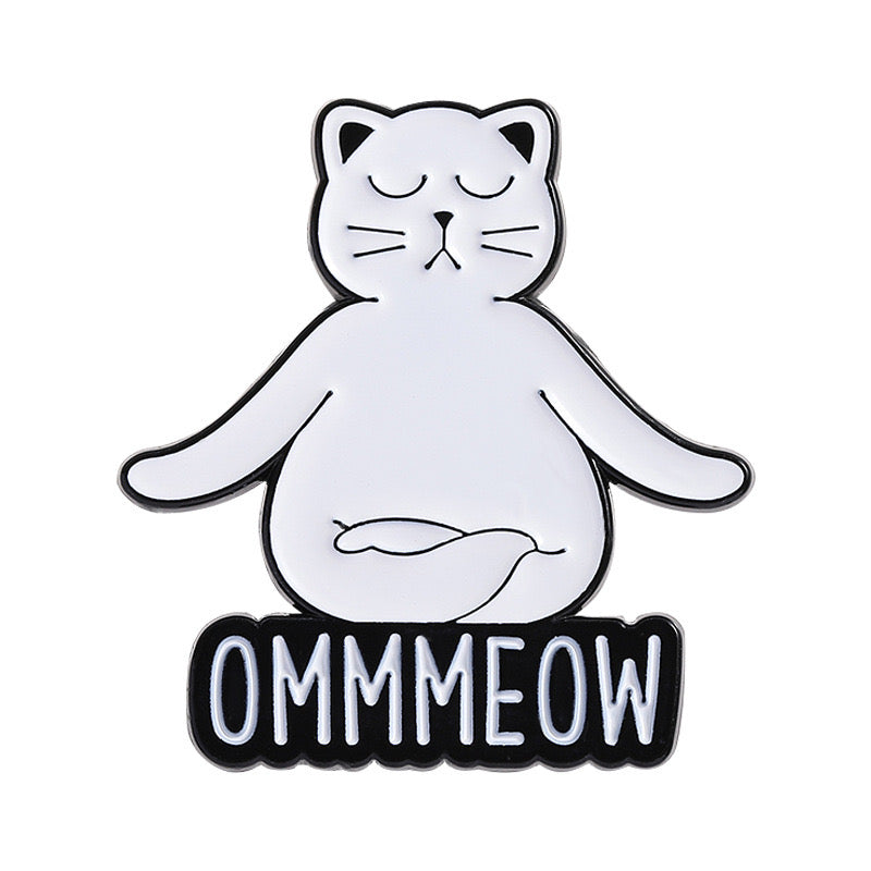 Pin's Broche Email |  Chat Yoga | Amoureux des Chats | Humour Dessin Animé | Kawaii | Fun