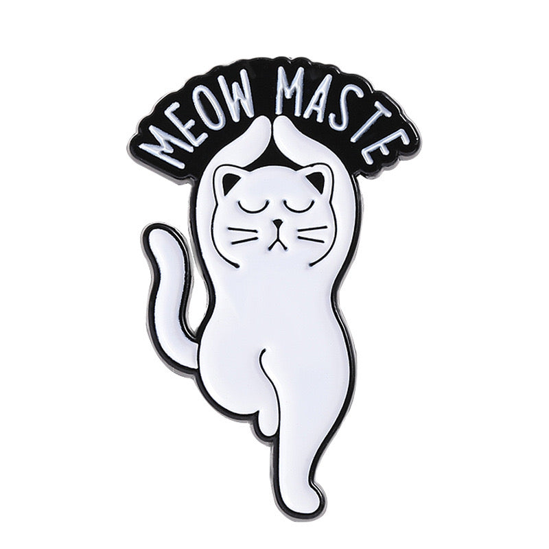 Pin's Broche Email |  Chat Yoga | Amoureux des Chats | Humour Dessin Animé | Kawaii | Fun