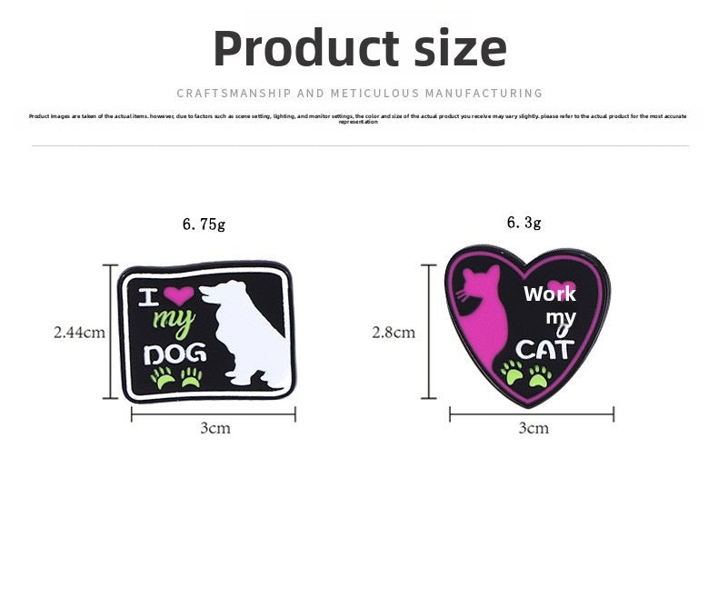 Pin's Broche Email | Love my Dog Cat | Amoureux Chat Chien | Kawaii | Fun | Mignon