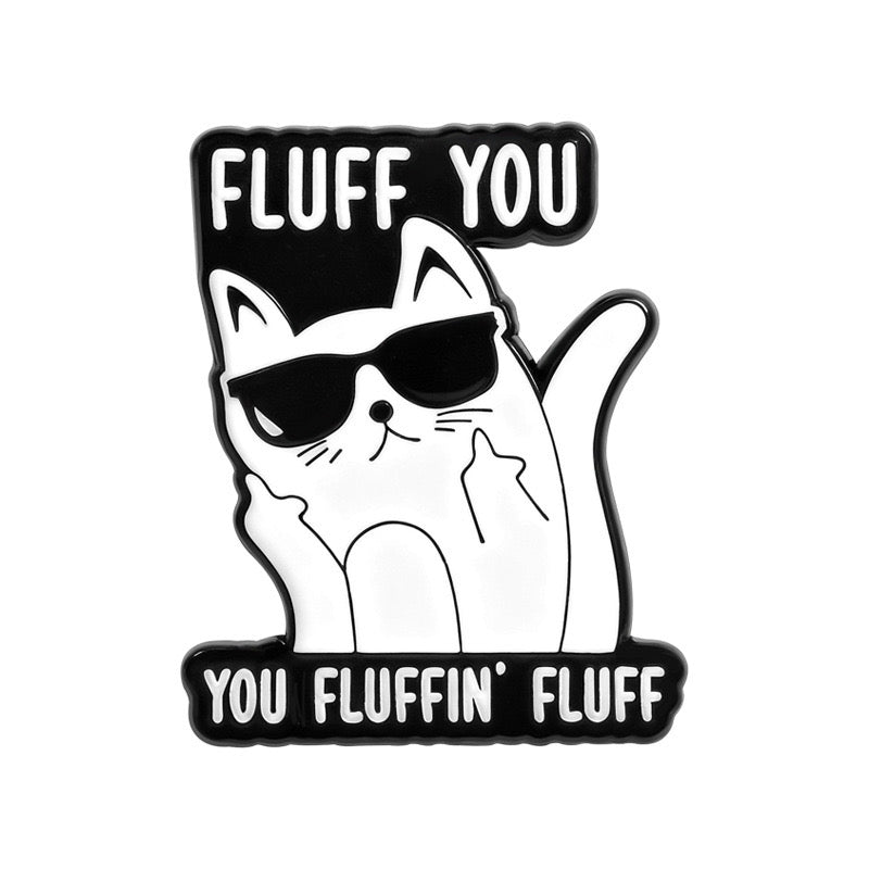 Pin's Broche Email | Animaux Doigt d'honneur Chat | Fuck | Humour | Kawaii | Mignon