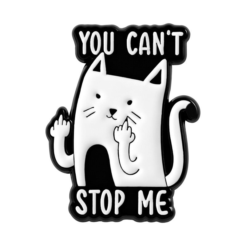 Pin's Broche Email | Animaux Doigt d'honneur Chat | Fuck | Humour | Kawaii | Mignon