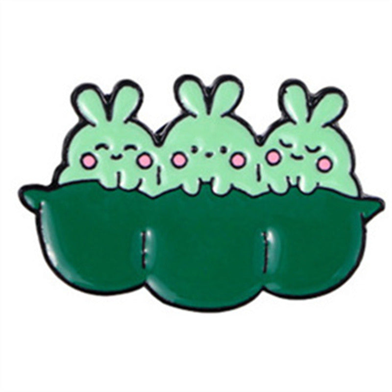 Pin's Broche Email | Lapin Pastèque ou Petits Pois | Mignons Dessin Animé | Kawaii | Fun | Humour