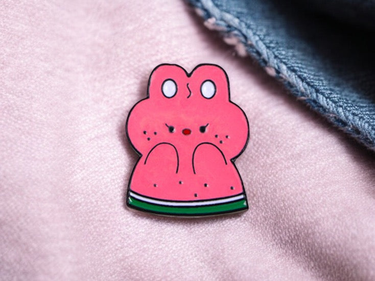 Pin's Broche Email | Lapin Pastèque ou Petits Pois | Mignons Dessin Animé | Kawaii | Fun | Humour