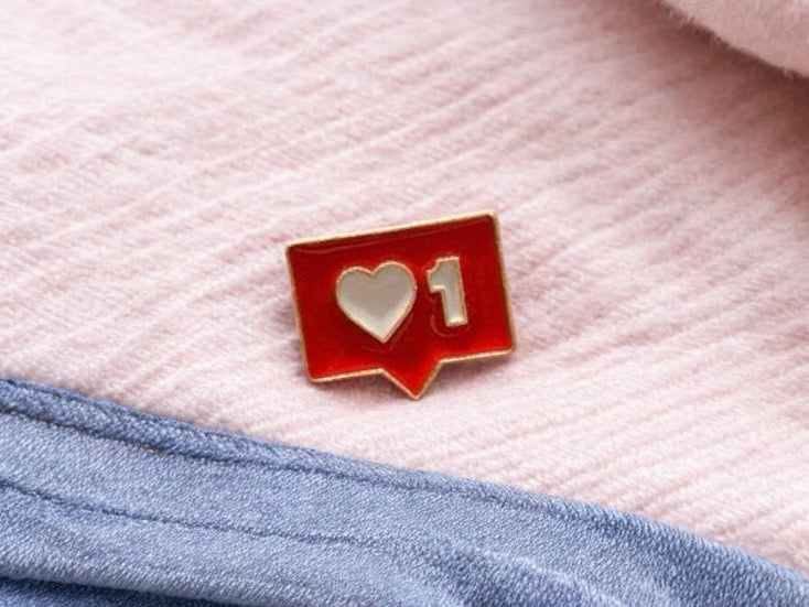 Pin's Broche Email | Coeur Rouge Like J'aime | Kawaii | Amour Fun