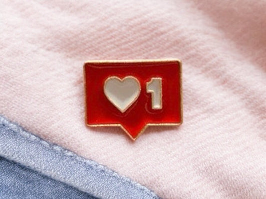 Pin's Broche Email | Coeur Rouge Like J'aime | Kawaii | Amour Fun