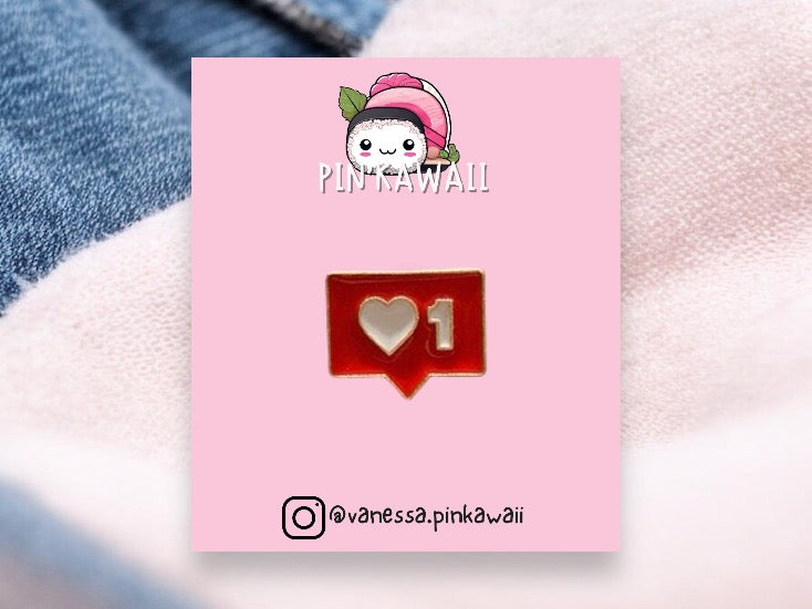 Pin's Broche Email | Coeur Rouge Like J'aime | Kawaii | Amour Fun