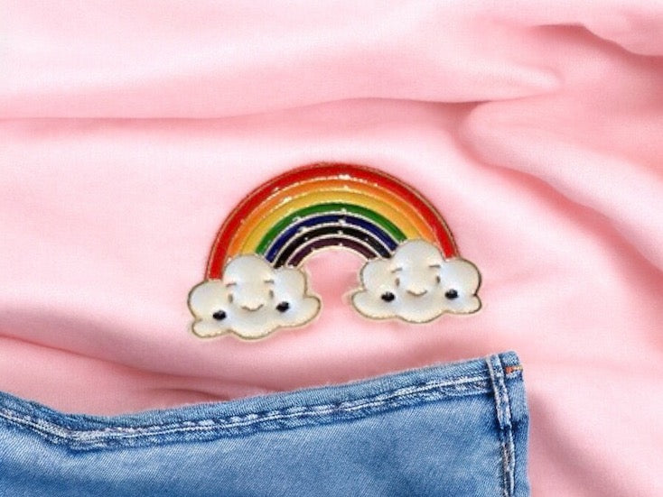 Pin's Broche Email | Arc en Ciel Nuage | Arc en ciel | Kawaii | Fun | Humour