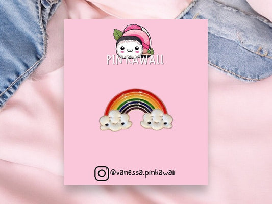 Pin's Broche Email | Arc en Ciel Nuage | Arc en ciel | Kawaii | Fun | Humour