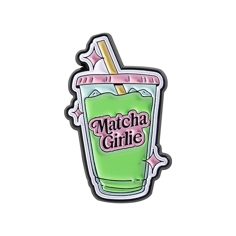 Pin's Broche Email | Lait Vert Matcha | Boisson Sucrée | Lait | Mignon Vert | Kawaii