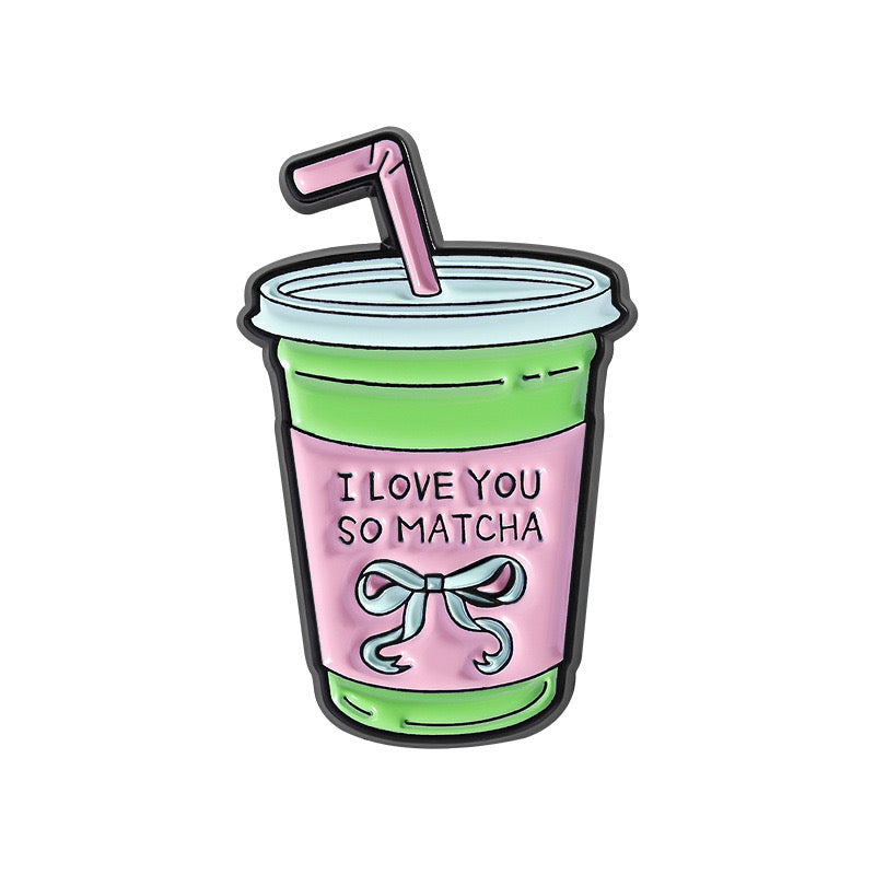 Pin's Broche Email | Lait Vert Matcha | Boisson Sucrée | Lait | Mignon Vert | Kawaii