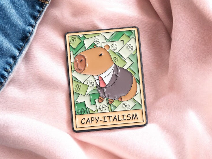 Pin's Broche Email | Cappy Carte Tarot | Capitalisme | Kawaii | Fun | Humour Mignon