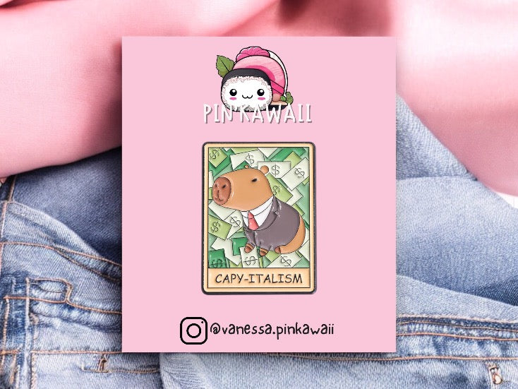 Pin's Broche Email | Cappy Carte Tarot | Capitalisme | Kawaii | Fun | Humour Mignon