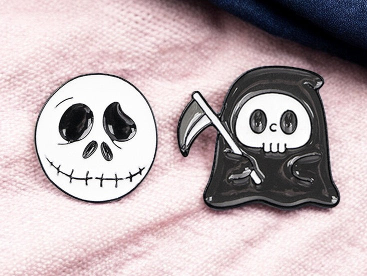 E-Mail-Brosche | Halloween-Skelett-Reaper-Geist | Kawaii | Niedlicher Cartoon