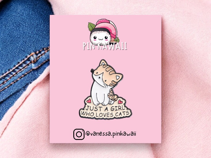 E-Mail-Brosche | Cartoon-Katzen-Humor | Rosa Girly Feminin | Katzenliebhaber | Kawaii | Niedlich