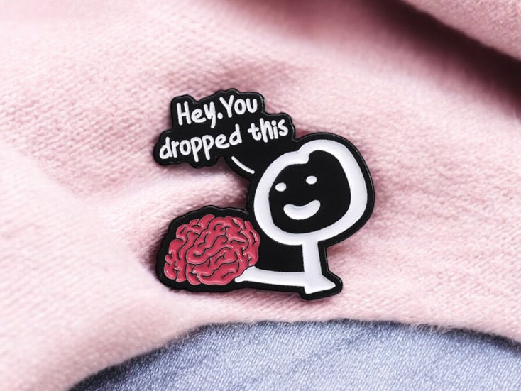 Email Brooch Pin | Cute Character Middle Finger | Fuck | Humor | Kawaii | Cute