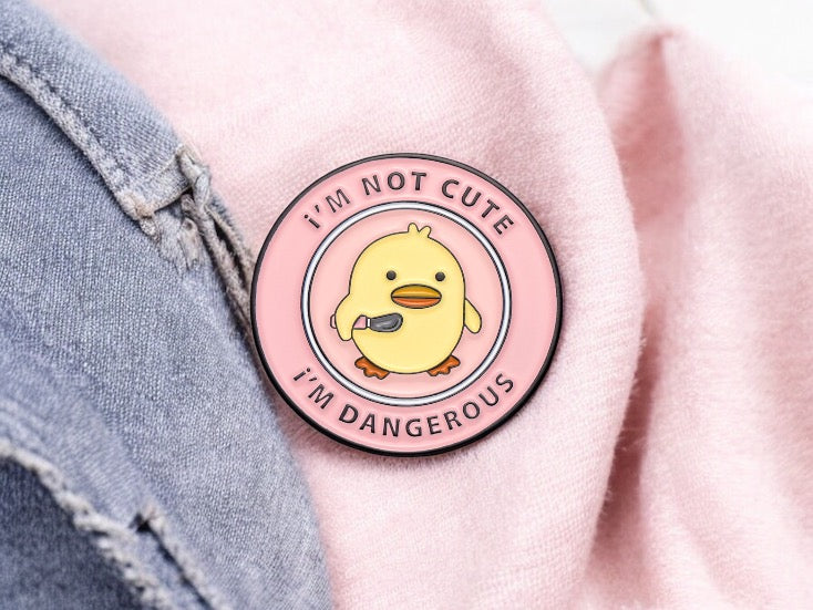 Pin's Broche Email | Poussin Couteau | Humour | Mignon | Fun | Kawaii Badge I'm not Cute