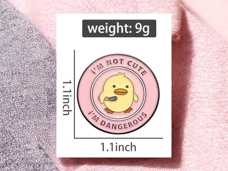 Pin's Broche Email | Poussin Couteau | Humour | Mignon | Fun | Kawaii Badge I'm not Cute