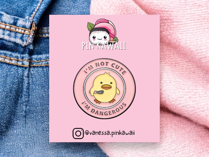 Pin's Broche Email | Poussin Couteau | Humour | Mignon | Fun | Kawaii Badge I'm not Cute