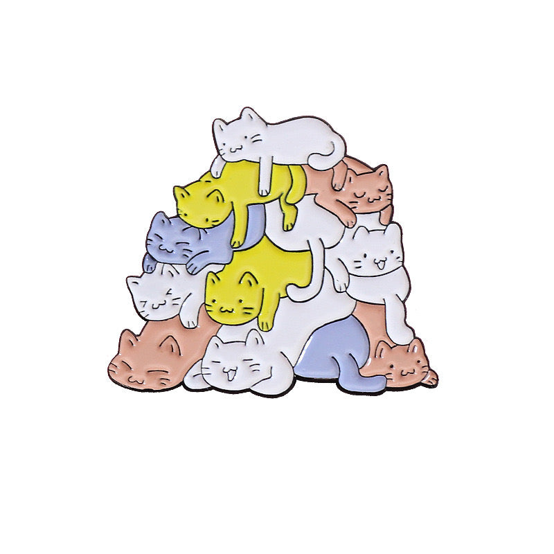 Email Brooch Pin | Pile of Cats | Cat Cuddles | Cute | Kawaii