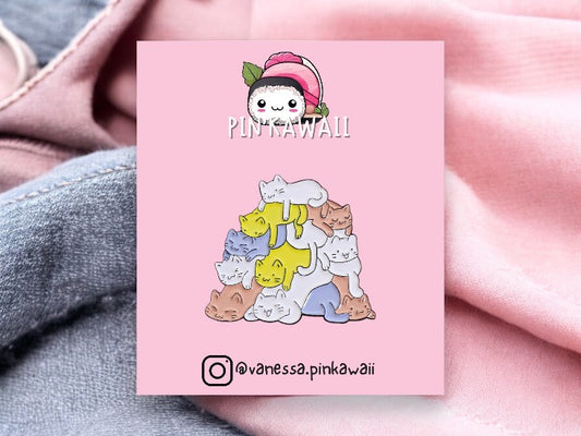 Email Brooch Pin | Pile of Cats | Cat Cuddles | Cute | Kawaii