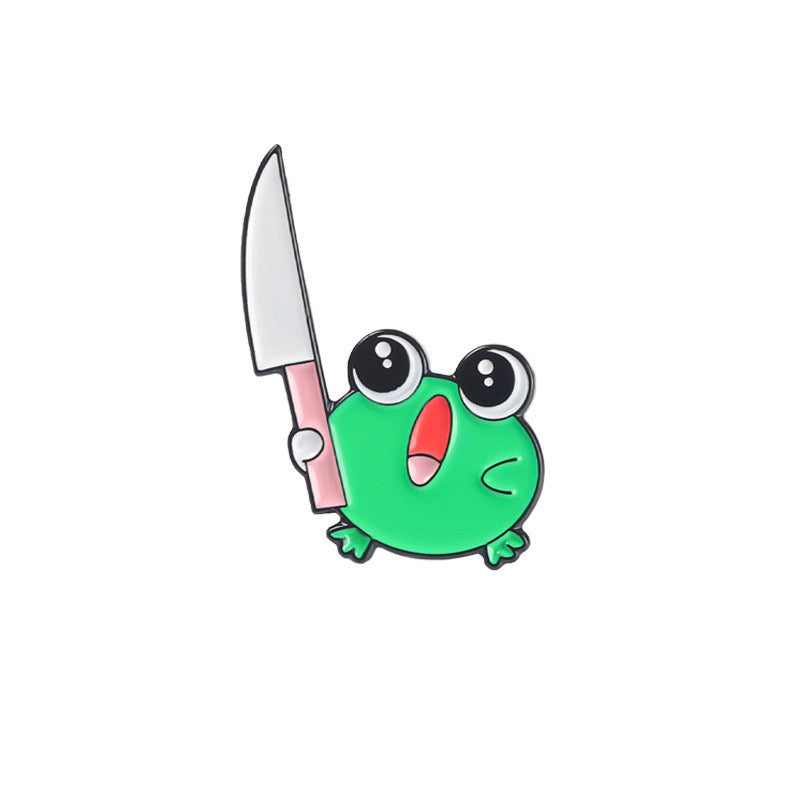 E-Mail-Brosche | Frosch-Kaninchenmesser | Humor | Niedlich | Spaß | Kawaii