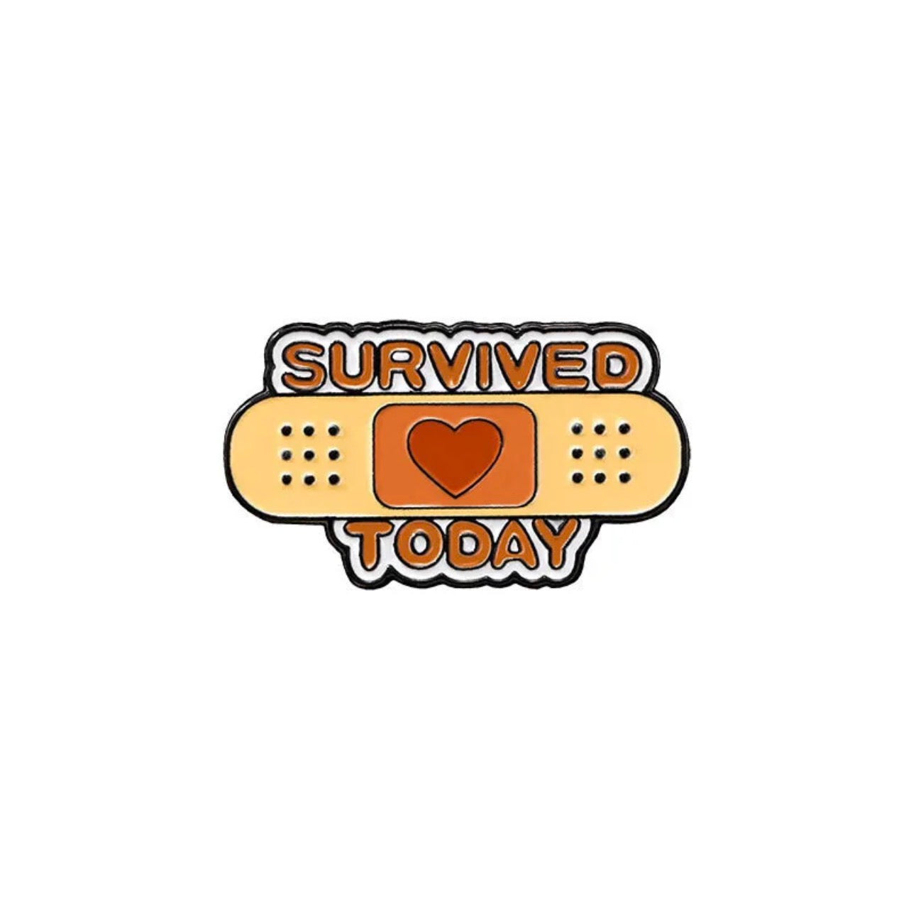 Pin's Broche Email | OK Survived today Pansements | Kawaii | Fun | Humour Mignon Text