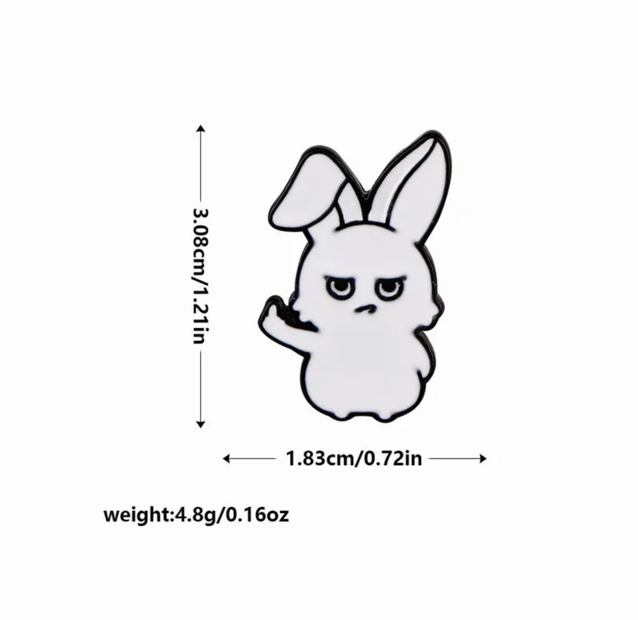 Pin's Broche Email | Animaux Doigt d'honneur | Fuck | Humour | Kawaii | Mignon | Lapin Poussin Canard