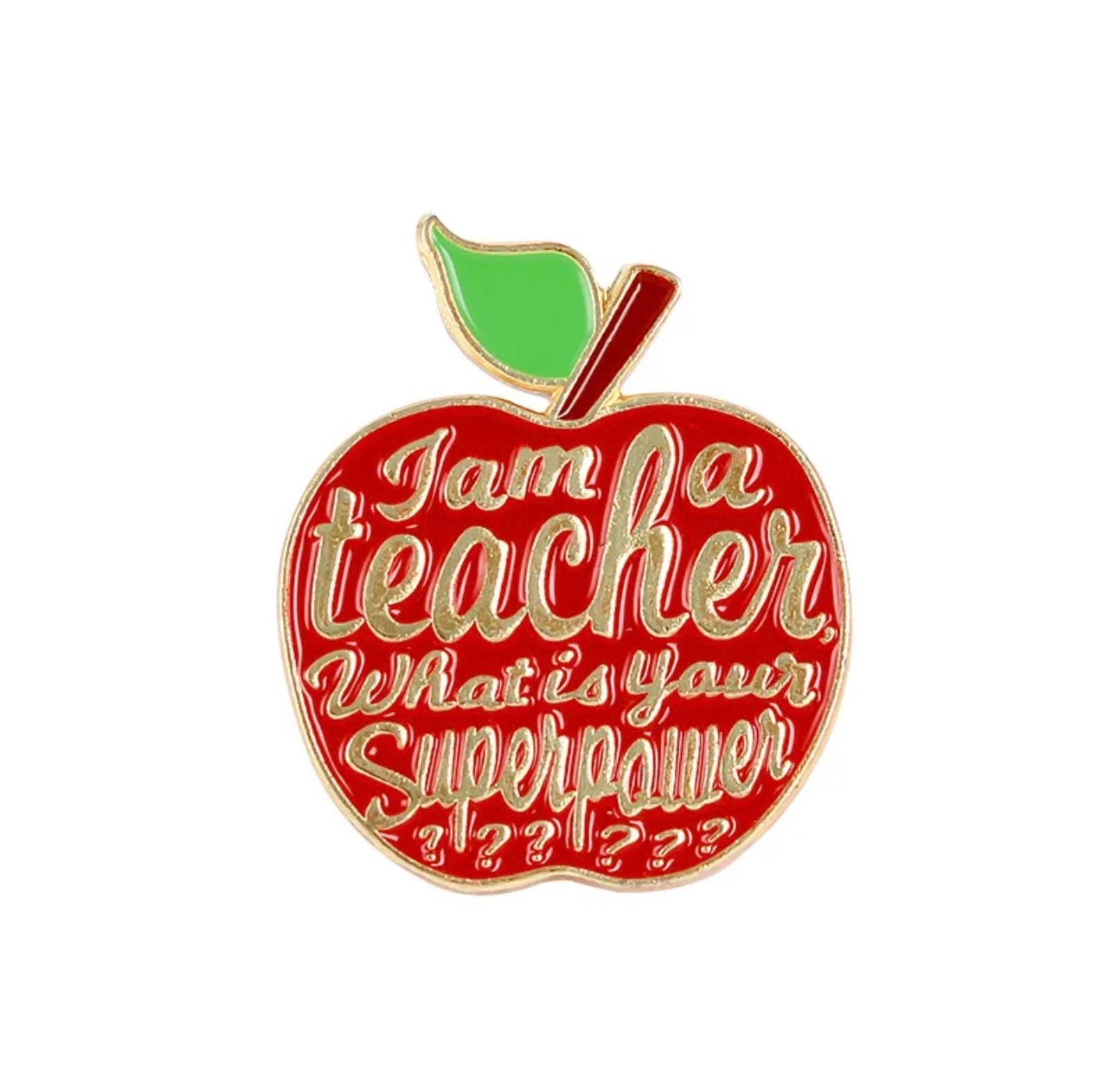 Email Brooch Pin | Teacher Teacher Teacher | Red or White Apple | Kawaii | Fun | Humor