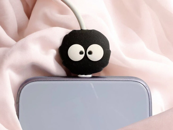 Protection Cable USB ou Chargeur Mobile | Anti- Rupture Manchon | Dispositif Protection | Petite Bête Noire | Mignon Kawaii | Silicone