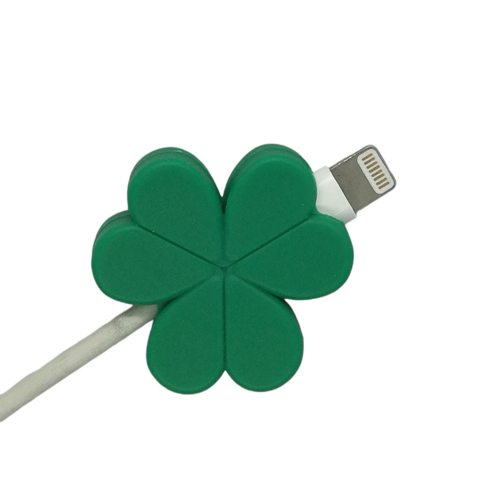 Protection Cable USB ou Chargeur Mobile | Anti- Rupture Manchon | Dispositif Protection |  Trefle | Porte Bonheur | Silicone