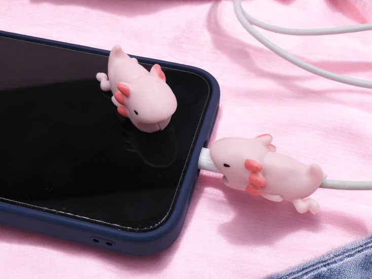 USB Cable or Mobile Charger Protection | Anti-Break Sleeve | Protection Device | Pig | Cute Animals | Silicone