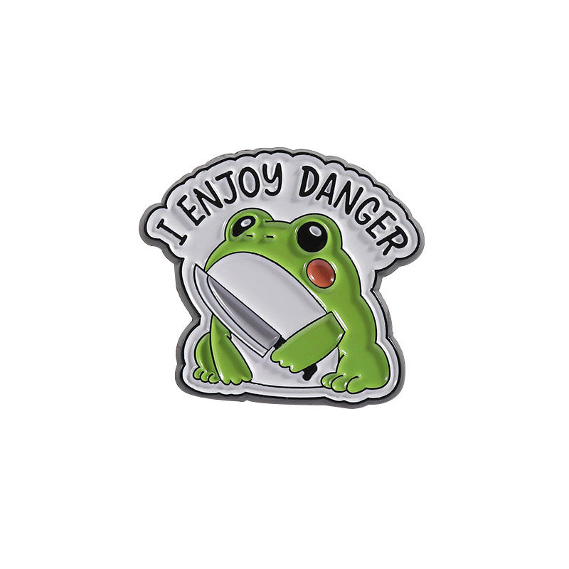 Pin's Broche Email | Grenouille Chat Couteau | Humour | Mignon | Fun | Kawaii