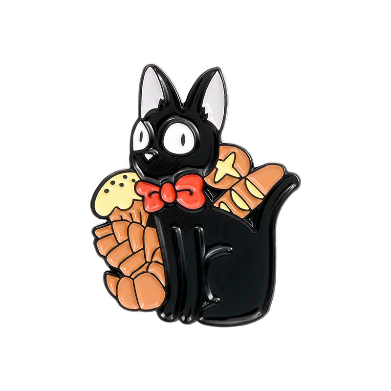 Pin's Broche Email | Chat Boulangerie | Chat Noir | Kawaii | Mignon Dessin Animé