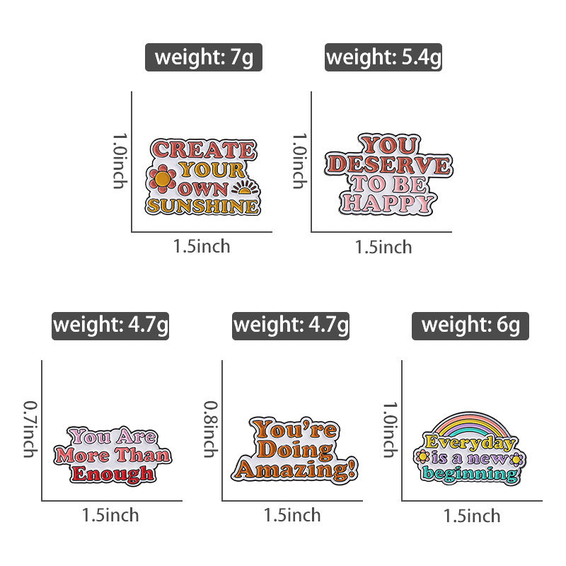 Pin's Broche Email | Sunshine Message Positif | Kawaii | Humour Text Fun