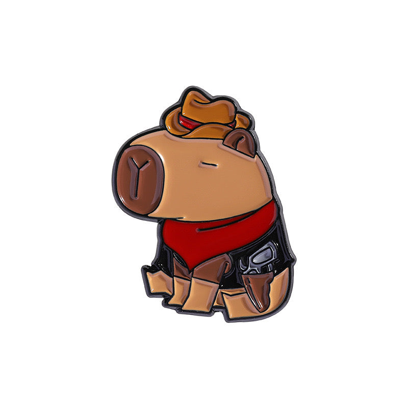 Pin's Broche Email | Mignon Chapeau CowBoy | Grenouille Cappy Chat Abeille Crabe | Kawaii | Fun | Mignon Dessin Animé